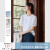 梵希蔓镂空花边灯笼袖T恤女2025年夏季新款简约通勤圆领短袖上衣 A1059 米白色 XL