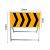 交通标志牌前方道路施工牌可折叠铝牌反光标识注意安全限速指示牌 黄黑向右导向牌