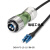 光纤航空插头带铠光缆LC单模双芯2芯户外皮线基站防水连接器嘉博森 DH24型光纤插头(5米)
