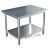 加厚201不锈钢桌子正方形工作台厨房切菜案台奶茶包装台打荷Q 加厚50长*50宽*80高 双层