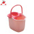 田铎 拖把桶 塑料加厚带轮拖把桶挤水桶旋转拧水拖布桶 粉红色