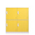 豹牌彩色更衣室柜铁皮柜员工储物柜学校学生书包柜家用存包柜矮柜子 黄色小四门 0.8mm