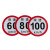 安晟达 限速标识反光警示贴 公路货车客车尾圆形标志贴 (2张)限速80km/h