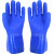 801防滑耐油橡胶手套加厚工业耐酸碱乳胶化工棉毛浸塑手套 （2付装）301蓝色磨砂 XL男大号27cm劳保批发