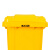兰诗（LAUTEE）XD-9326 黄色医疗垃圾桶 医院诊所用大号带轮垃圾桶100升普通款
