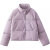 索宛亦（SUOWANYI）夕蒙2022新款冬短款棉服设计感小众紫色仙女小个子棉衣外套女 香芋紫 S 90斤以下