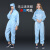 爱不释手 无尘衣连体带帽洁净防护防尘工作服男女工厂工作车间作业企业批发采购防静电服 【藏青色】连体服 S