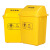 贝傅特 摇盖式医疗垃圾桶 加厚翻盖推盖黄色桶废物垃圾桶污物桶 40L摇盖