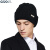 牧尼（MUNI）毛线帽男士帽子冬季棉帽子男冬季防风保暖防寒帽针织帽男款 礼盒装M3133黑色