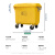 金绿士（KINRS）小区物业商用垃圾箱大号环卫户外垃圾桶带盖移动垃圾车 大型手推车清运车 加厚新料黄色 660L