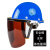 安全帽式电焊面罩烧焊工防护罩脸部面屏防飞溅打磨透明焊帽头戴式 安全帽(蓝色)+支架+茶色屏