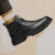可尼特马丁靴男2023年秋冬季新款高帮英伦风男鞋黑色皮靴休闲工装靴子 黑色加绒 38皮鞋码
