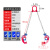 油桶起重钳吊钩链条夹具叉车铁桶夹子钩桶夹合金精铸吊具 吊钩款双链1吨-大钳体【铁塑】