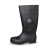 者也 高筒雨靴 长筒耐酸碱雨鞋工地安全防护雨靴防汛雨靴防滑防水防油黑色 标准款 39码