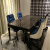 映巢（YINGCHAO）欧式轻奢后现代大理石餐桌美式餐桌椅组合长方形黑色烤漆饭桌 A款绒布2张