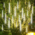 穗之语太阳能灯流星雨led灯七彩灯串灯满天星户外亮化挂树上装饰树灯 暖色 双面发光-防水 30cm8根-间距0.5米(插电款可串