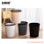 安赛瑞 垃圾桶 简约无盖压圈纸篓 厨房卫生间客厅条纹垃圾筒 白色小号 7F00180
