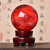 月璃熔炼红色水晶球摆件红水晶球居家客厅书桌 直径4厘米