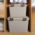 大号储物箱装衣服收纳箱收纳盒整理箱长方形周转箱床底收纳箱 方款组合2个装 40L+60L 棕色