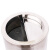 冰禹 BY-1257 黑色翻盖圆形不锈钢垃圾桶 带内桶室内商场港式垃圾桶 38*73cm 1个