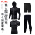 李宁 （LI-NING）运动健身套装男跑步健身房训练紧身衣速干衣短袖 黑色五件套 M