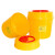 青芯微 黄色加厚医疗利器盒锐器盒筒方形圆形塑料一次性针头盒大号收纳桶 圆形4L