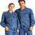 聚远（JUYUAN）20113/冬季牛仔工作服套装1416企业定制      可印LOGO 靛蓝 XL
