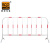 爱柯布洛 镀锌铁马护栏 可移动隔离栏临时施工围栏道路交通安全防护栏1×1.5m红白3.5kg 700395