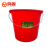 鸣固 工业水桶15L塑料水桶 储水桶工业圆桶 红色带提手无盖ZJ3380