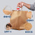 贝傅特 牛皮纸手提袋  商用打包外卖奶茶烘焙纸质包装袋 蓝双杯21*11*27cm100只