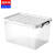 盛美特 120L塑料收纳箱 储物箱杂物整理箱 塑料防尘收纳盒 白色款常规