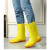 苏识 雨鞋男士水鞋雨靴防滑防水水靴 中筒单层 (单位：双) 40 黄色