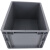 海斯迪克 EU周转箱塑料箱 汽配可堆式储物箱零件箱  灰色无盖400*300*175