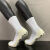 AONIKEER足球袜男防滑摩擦垫片神袜运动足球短袜过膝长筒袜篮球短筒中筒袜 精英白色中款