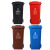 冰禹 BY-626 户外厂房垃圾桶 大号特厚挂车桶 塑料分类垃圾箱 黑色 干垃圾 加厚100L 上海分类垃圾桶