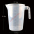塑料烧杯 塑料量杯带盖刻度烧杯奶茶店专用工具厨房透明毫升杯子 3500ml半柄 无盖