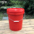 中环力安 户外酒店厨房环卫垃圾桶带滑轮塑料水桶 20L红色桶带轮子ZHLA-8406