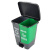 兰诗（LAUTEE）D152 脚踏分类双格垃圾桶 商用连体双桶垃圾桶 20L绿灰