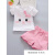 女童夏装套装新款女宝宝儿童衣服洋气1-4岁小女孩连衣裙两件套 粉红色 可可兔粉 73码5-10个月(14-17斤)