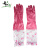 大杨600A保暖手套 粉色 2双 束口花袖加长加绒防水加棉洗衣洗碗防寒手套 定制