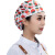 棉餐饮工作帽子韩版印花帽厨师帽女士餐厅食堂做饭花折包头 粉色小兔