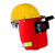 钧道汇红钢纸电焊面罩配焊工防护帽头戴式焊工帽防溅射防火星劳保工地焊接帽 面罩+黄色