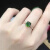 CLOLV KISS520礼物祖母绿碧玺戒指珠宝巴西天·然绿方形彩宝翠绿墨绿电光绿 绿碧玺戒指