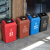 庄太太 【60升蓝色可回收物】上海摆盖分类垃圾桶加厚小区物业垃圾桶干湿有害垃圾分类桶新料桶