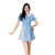 sdanlerb娇小矮个子女生穿的150cm搭配夏装甜美小香风连衣裙女生短裙 蓝色 S