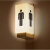 侧装卫生间发光门牌洗手间标识牌带灯男女厕所灯箱WC指示夜牌 H 25x11cm