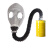 普达 防毒面具生化 MJ-4001全面罩配7号金属中罐（含背包导气管） 1套 防酸性气体 工业化工用