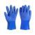 工业防水耐油耐酸碱橡胶手套 全浸塑杀鱼橡胶止滑加厚全胶皮防水 蓝色磨砂手套(3双) 均码