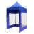 洛港 黑金刚1.5*1.5米蓝色+三面透明围布 折叠帐篷户外遮阳棚防雨棚四脚角大伞围布