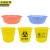 京洲实邦 手提式废物黄色垃圾桶【14L有盖+沥水篮】JZSB-2505